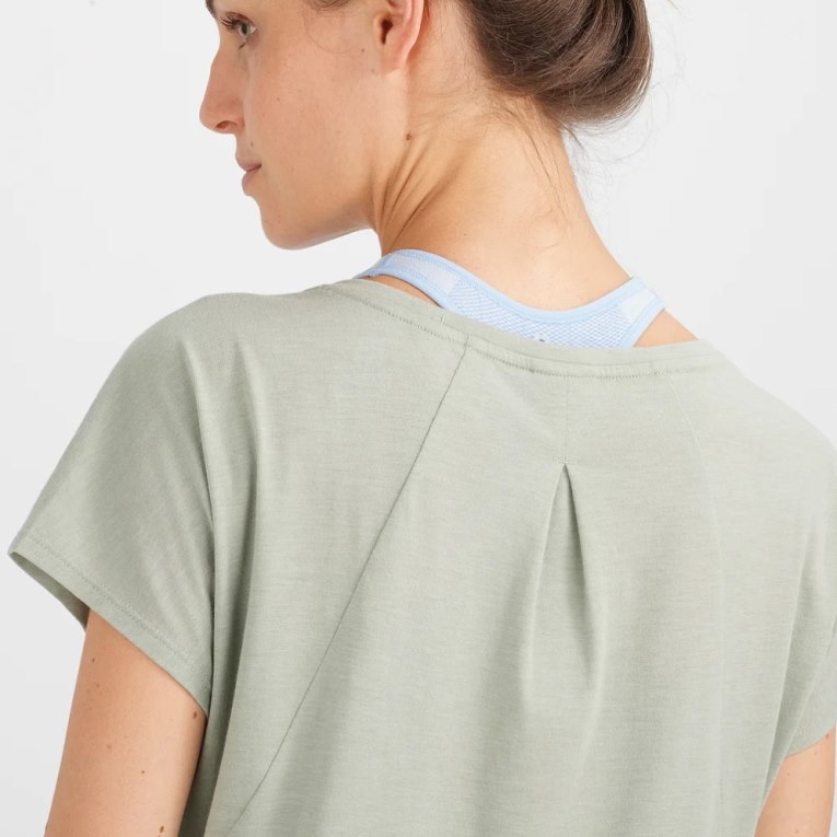 Camiseta Salomon Essential Shaped Corta Sleeve Mujer Verde Menta | MX VZOS981